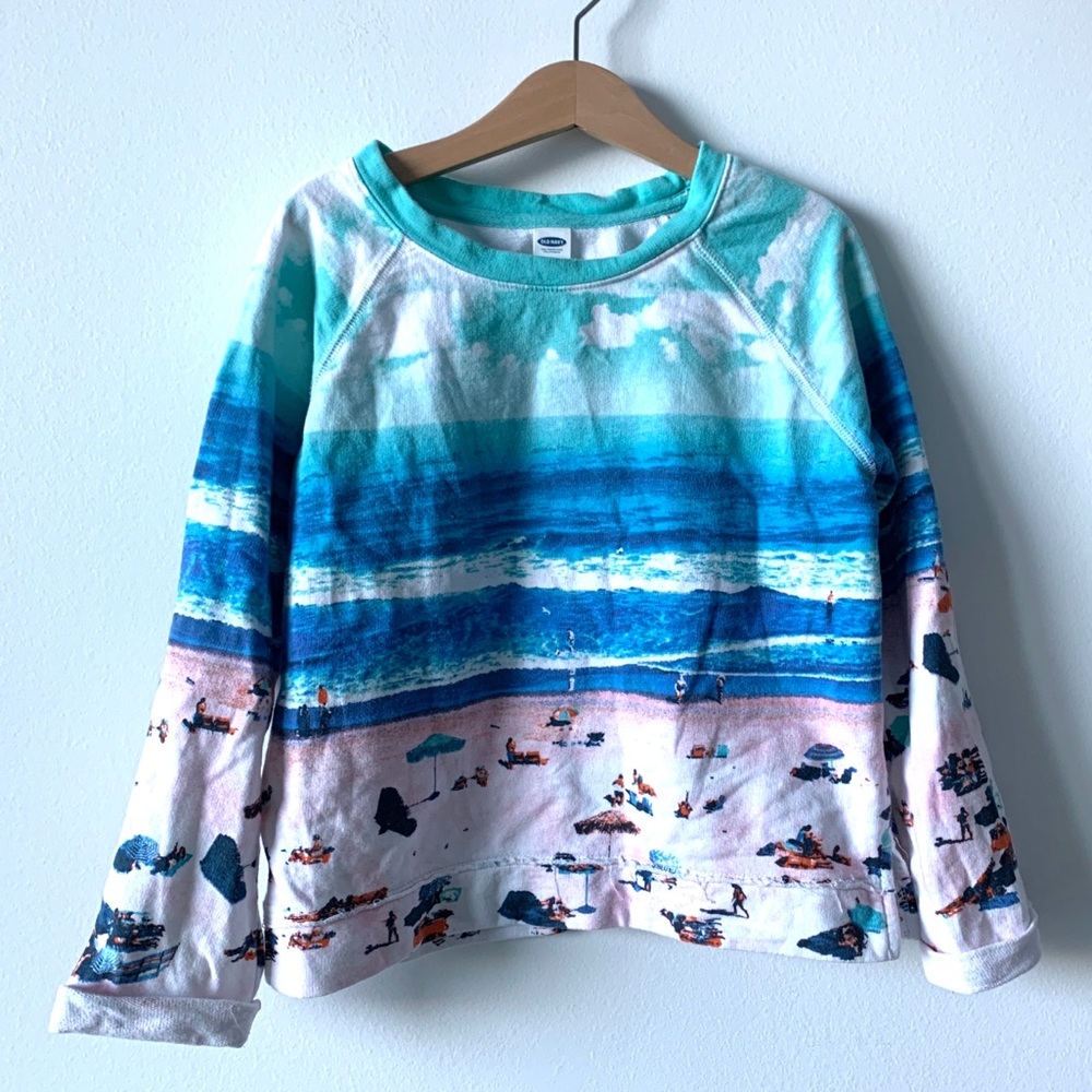 Beach Scene Photo Print Sweatshirt Girls 8